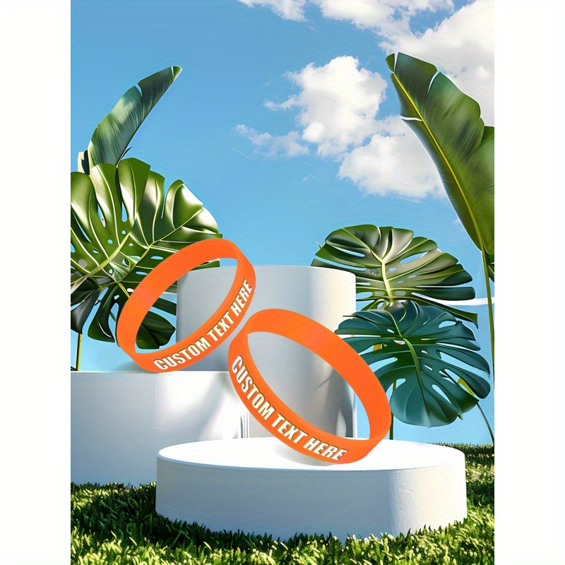 65pcs Custom Silicone Wristbands, Personalized Text